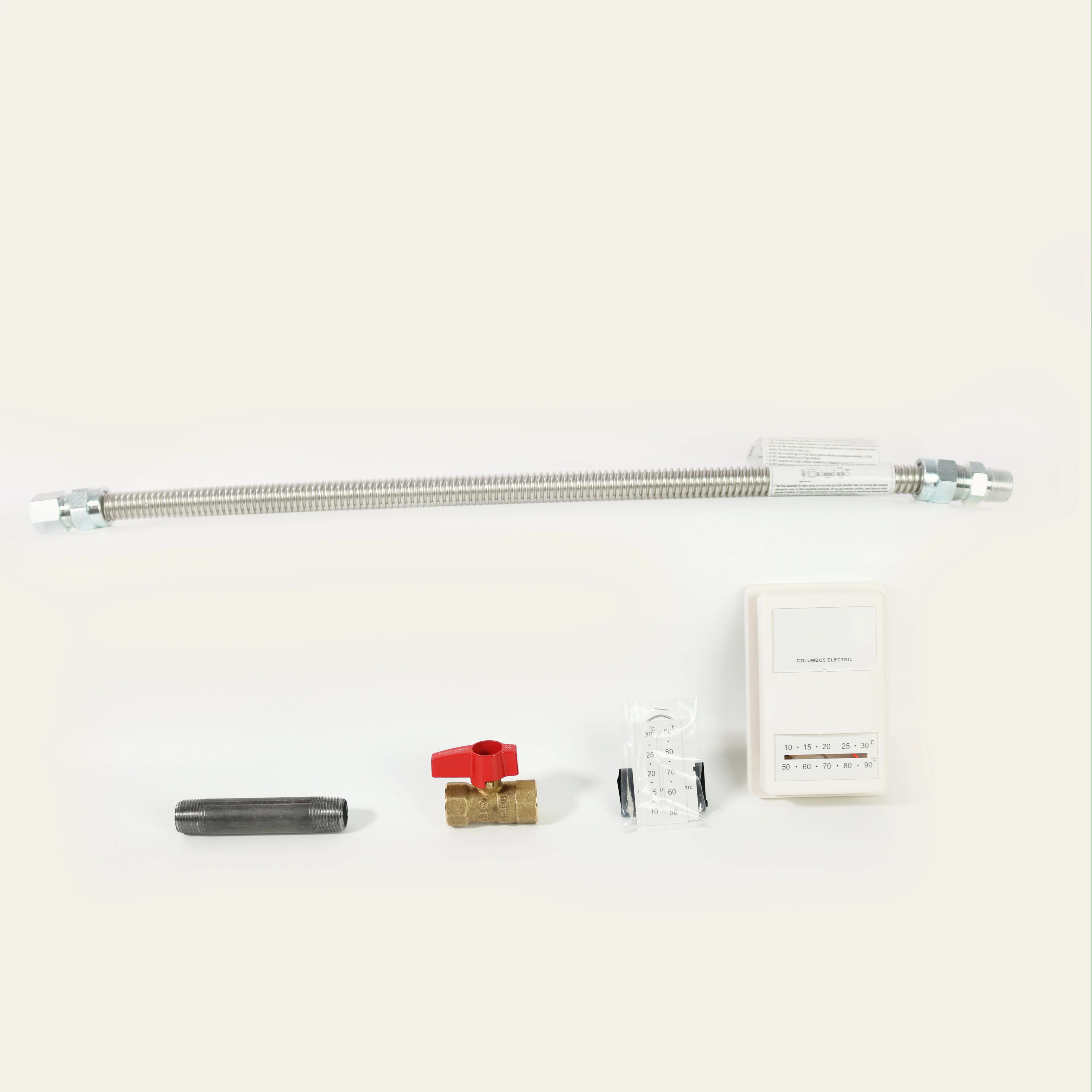 Install Kit (T-stat, shut-off valve, flex connector, 1/2" nipple)
